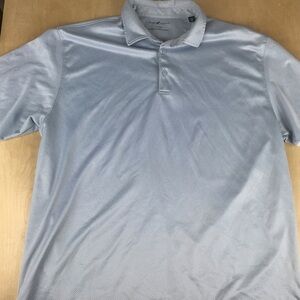 Horn Legend Mens 2XL Performance Golf Polo Shirt Blue Red Polkadot Bamboo